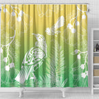 Aotearoa Maori Mahuru Tui With Pikawakawa Shower Curtain Spring Time