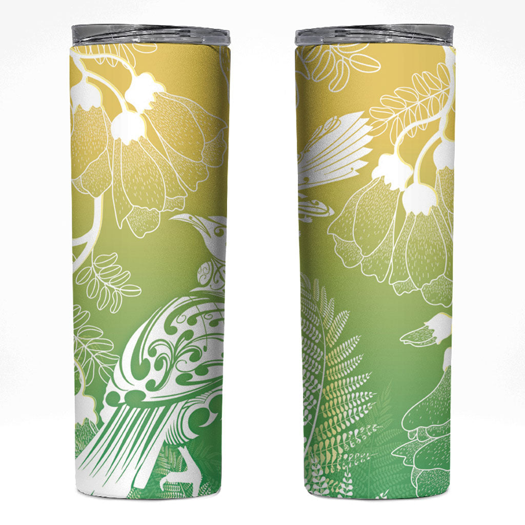 Aotearoa Maori Mahuru Tui With Pikawakawa Skinny Tumbler Spring Time