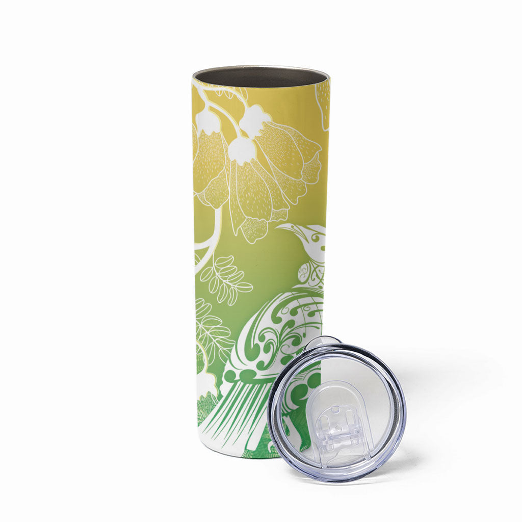Aotearoa Maori Mahuru Tui With Pikawakawa Skinny Tumbler Spring Time