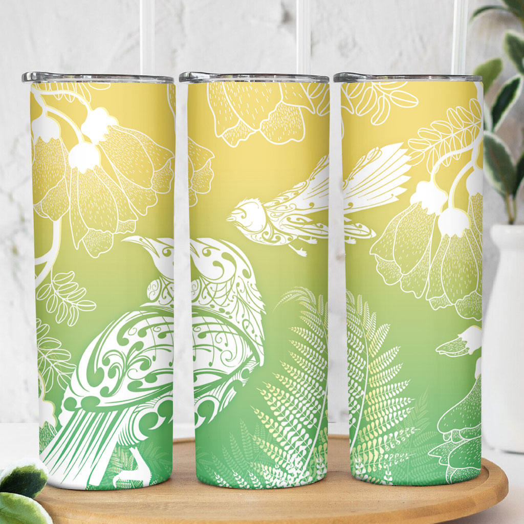 Aotearoa Maori Mahuru Tui With Pikawakawa Skinny Tumbler Spring Time