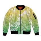Aotearoa Maori Mahuru Tui With Pikawakawa Sleeve Zip Bomber Jacket Spring Time