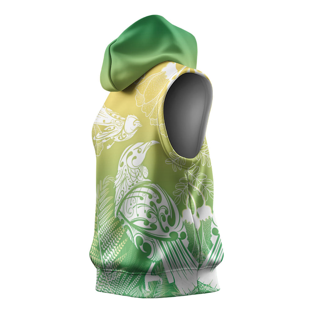 Aotearoa Maori Mahuru Tui With Pikawakawa Sleeveless Hoodie Spring Time