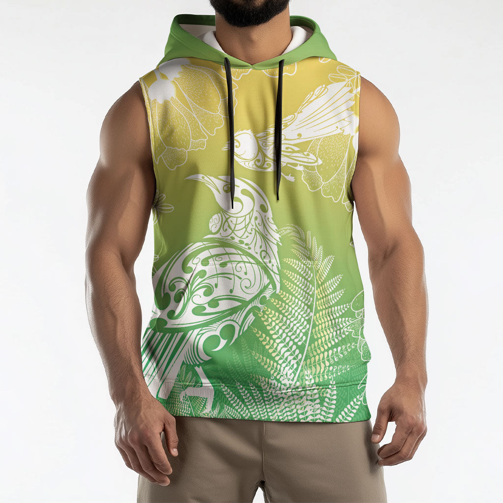 Aotearoa Maori Mahuru Tui With Pikawakawa Sleeveless Hoodie Spring Time