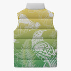 Aotearoa Maori Mahuru Tui With Pikawakawa Sleeveless Puffer Jacket Spring Time