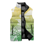 Aotearoa Maori Mahuru Tui With Pikawakawa Sleeveless Puffer Jacket Spring Time