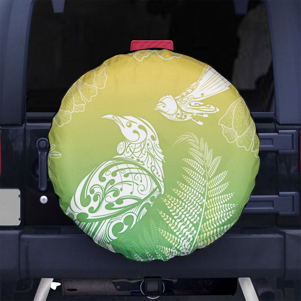 Aotearoa Maori Mahuru Tui With Pikawakawa Spare Tire Cover Spring Time