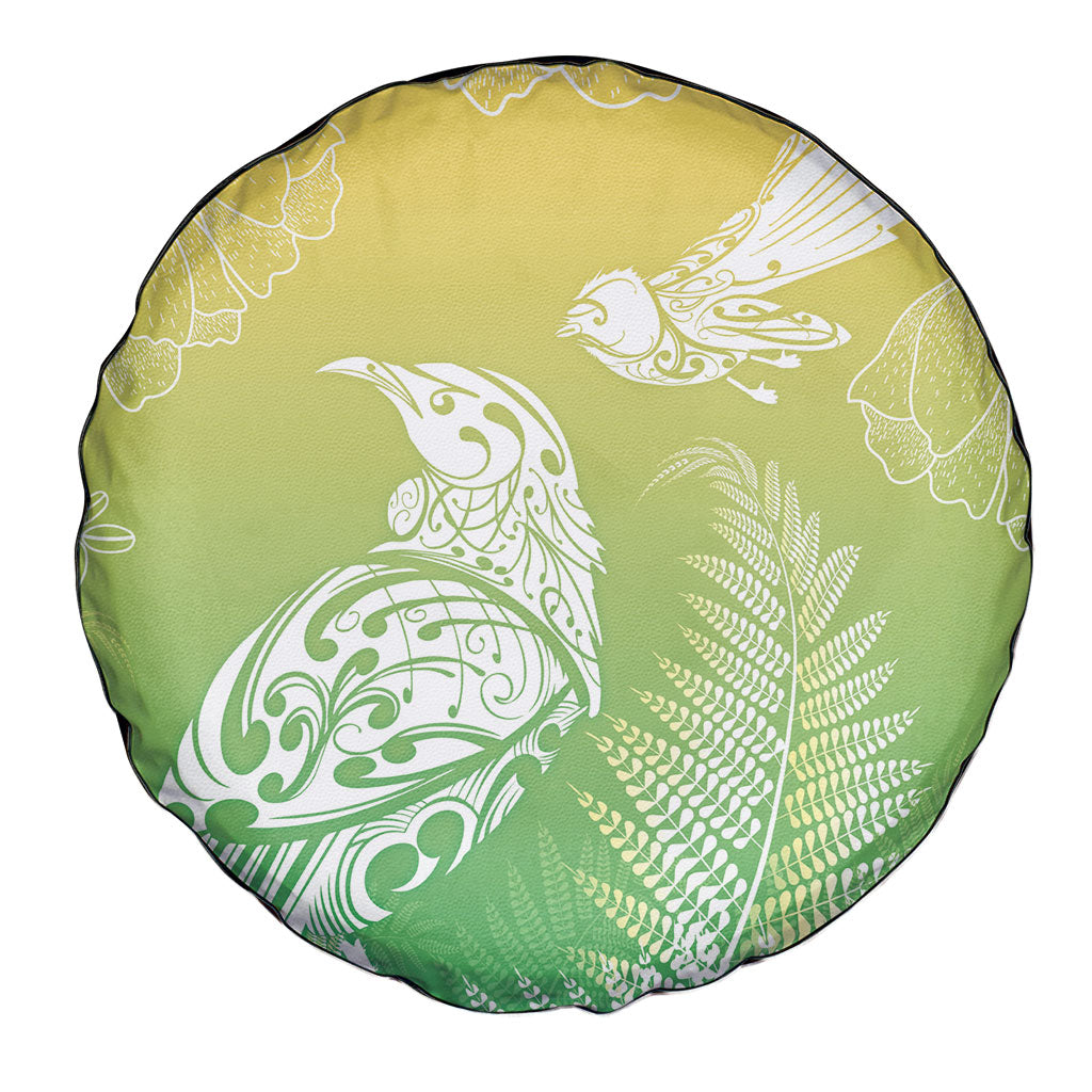 Aotearoa Maori Mahuru Tui With Pikawakawa Spare Tire Cover Spring Time