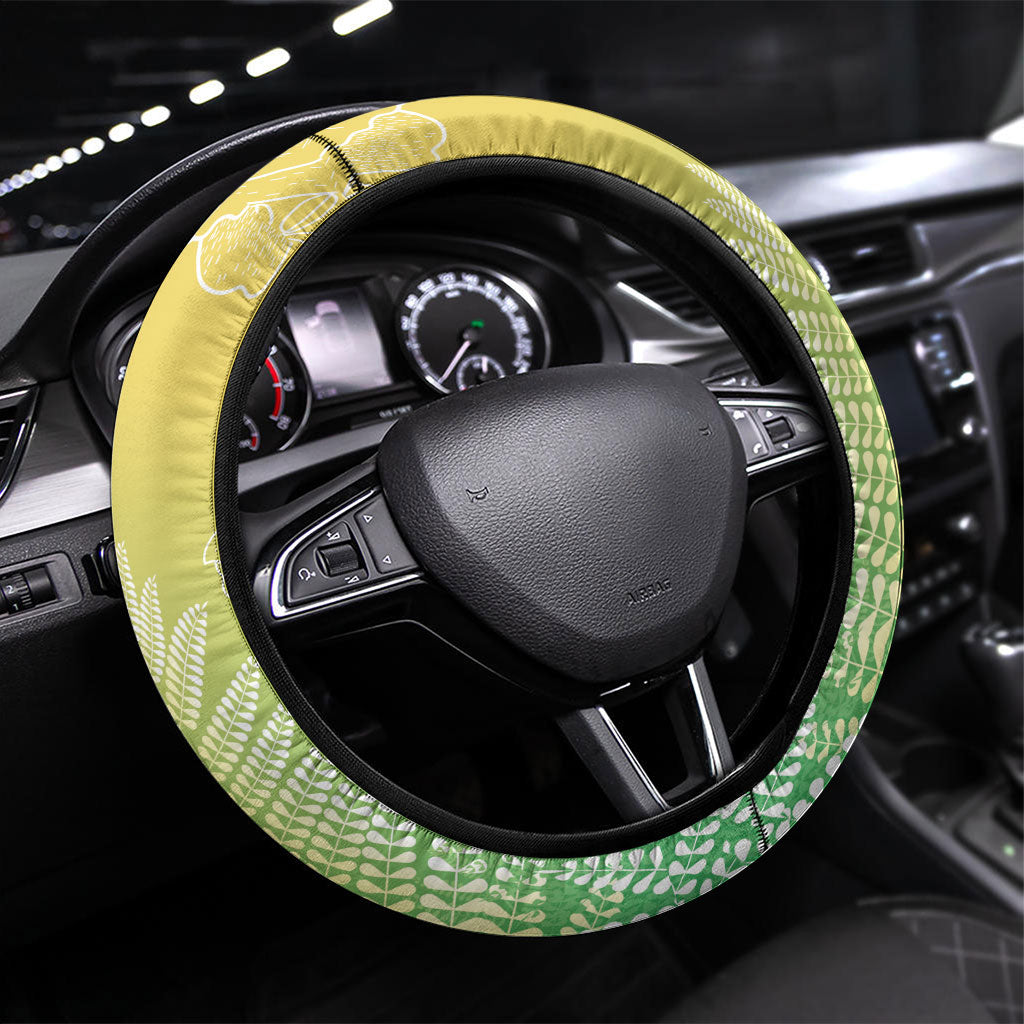 Aotearoa Maori Mahuru Tui With Pikawakawa Steering Wheel Cover Spring Time