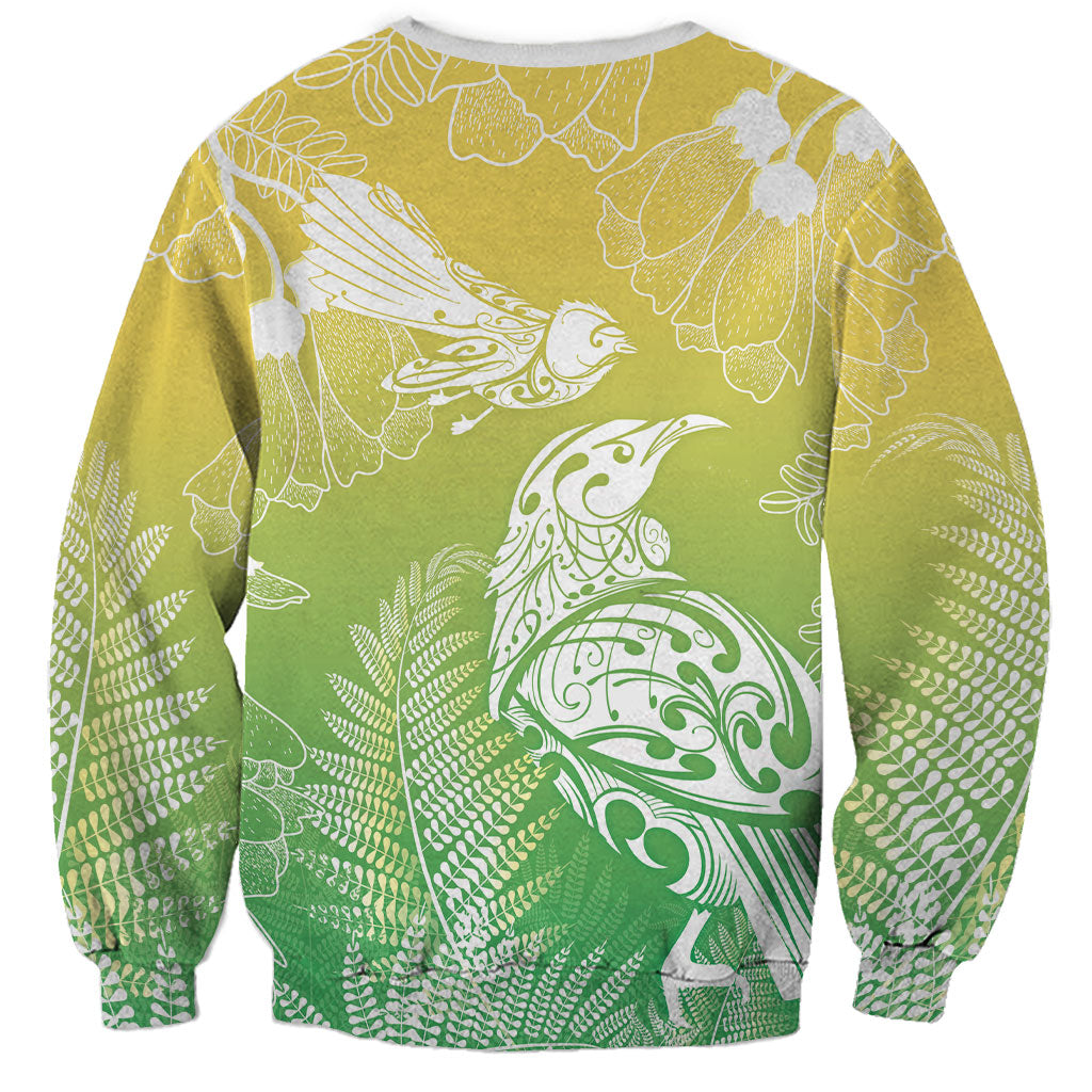 Aotearoa Maori Mahuru Tui With Pikawakawa Sweatshirt Spring Time