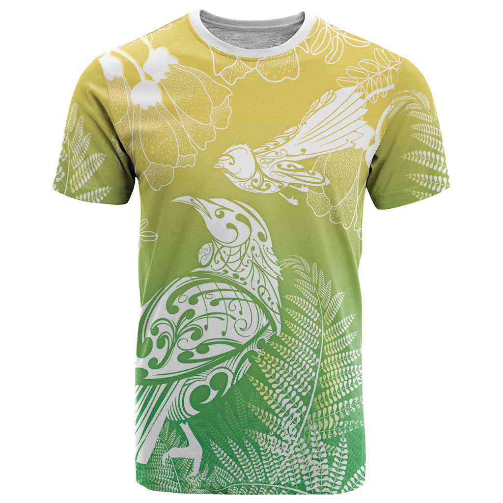 Aotearoa Maori Mahuru Tui With Pikawakawa T Shirt Spring Time