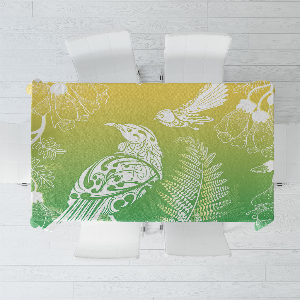 Aotearoa Maori Mahuru Tui With Pikawakawa Tablecloth Spring Time