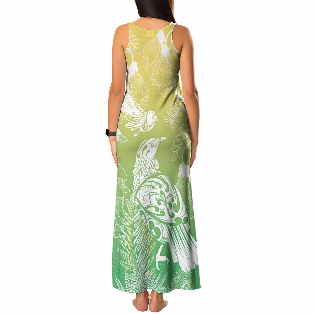 Aotearoa Maori Mahuru Tui With Pikawakawa Tank Maxi Dress Spring Time