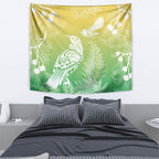 Aotearoa Maori Mahuru Tui With Pikawakawa Tapestry Spring Time