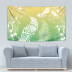 Aotearoa Maori Mahuru Tui With Pikawakawa Tapestry Spring Time