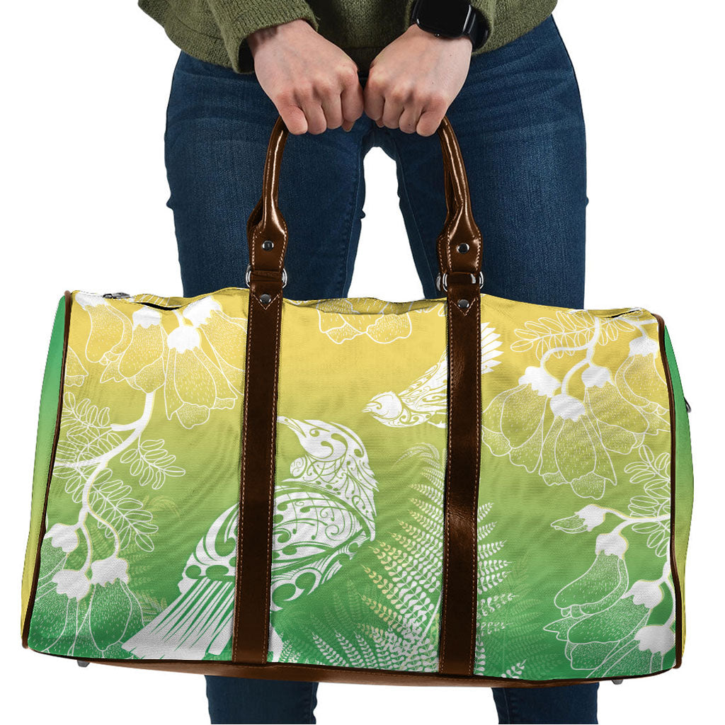 Aotearoa Maori Mahuru Tui With Pikawakawa Travel Bag Spring Time