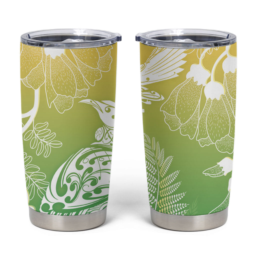 Aotearoa Maori Mahuru Tui With Pikawakawa Tumbler Cup Spring Time