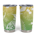 Aotearoa Maori Mahuru Tui With Pikawakawa Tumbler Cup Spring Time