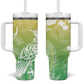 Aotearoa Maori Mahuru Tui With Pikawakawa Tumbler With Handle Spring Time