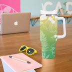 Aotearoa Maori Mahuru Tui With Pikawakawa Tumbler With Handle Spring Time