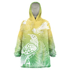 Aotearoa Maori Mahuru Tui With Pikawakawa Wearable Blanket Hoodie Spring Time