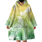 Aotearoa Maori Mahuru Tui With Pikawakawa Wearable Blanket Hoodie Spring Time
