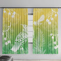 Aotearoa Maori Mahuru Tui With Pikawakawa Window Curtain Spring Time