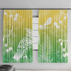 Aotearoa Maori Mahuru Tui With Pikawakawa Window Curtain Spring Time