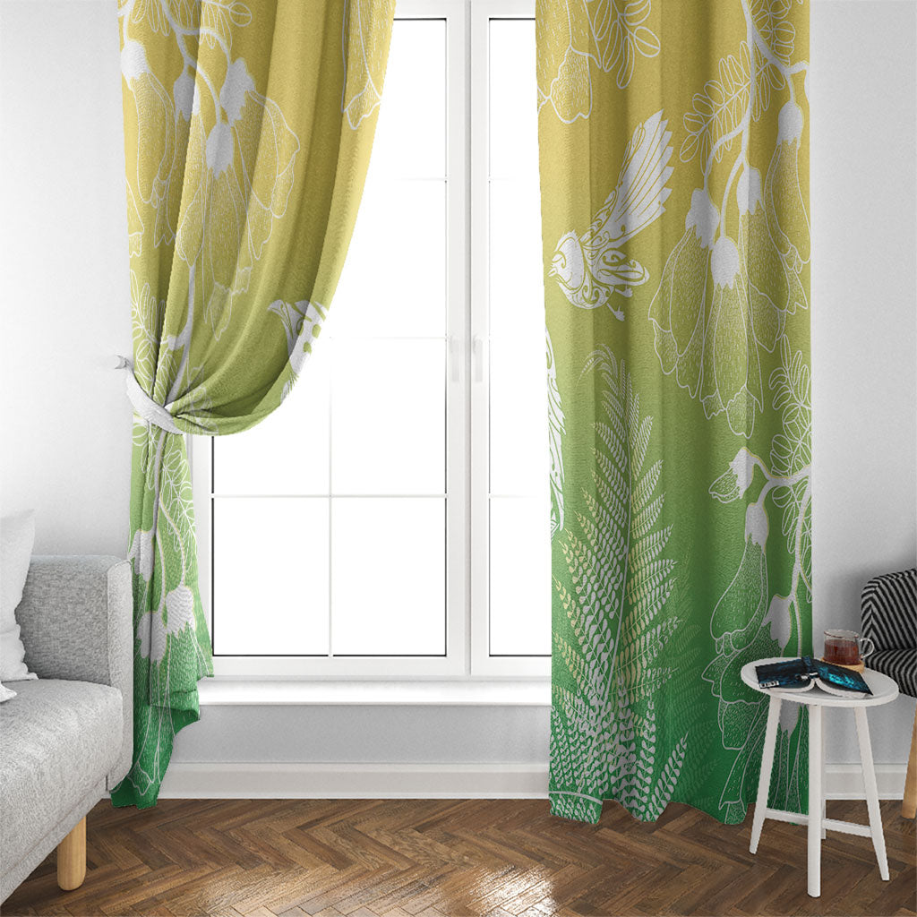 Aotearoa Maori Mahuru Tui With Pikawakawa Window Curtain Spring Time