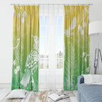 Aotearoa Maori Mahuru Tui With Pikawakawa Window Curtain Spring Time
