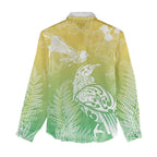 Aotearoa Maori Mahuru Tui With Pikawakawa Women Casual Shirt Spring Time