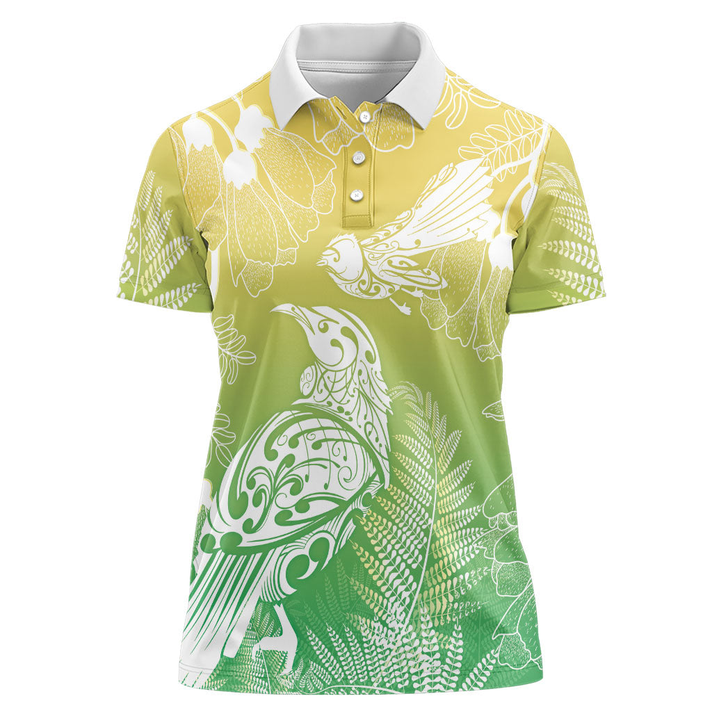 Aotearoa Maori Mahuru Tui With Pikawakawa Women Polo Shirt Spring Time