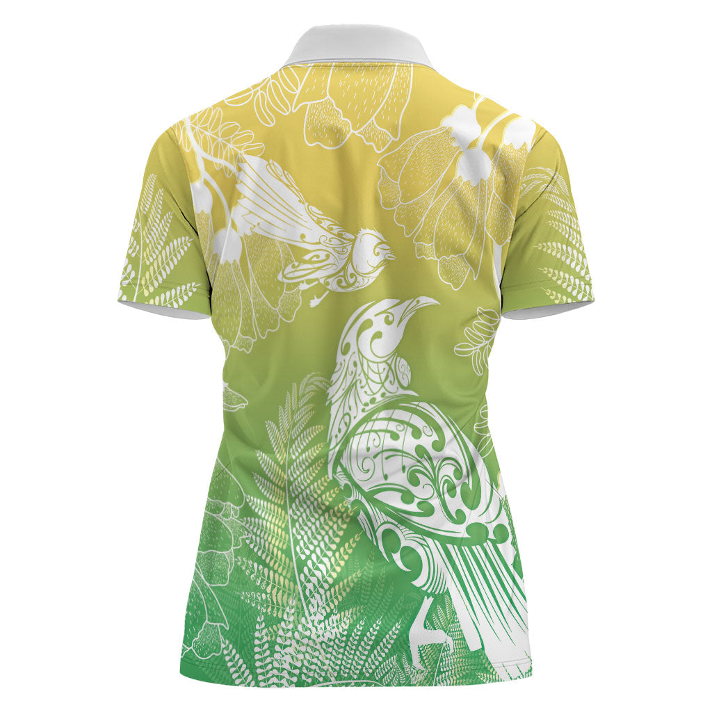 Aotearoa Maori Mahuru Tui With Pikawakawa Women Polo Shirt Spring Time