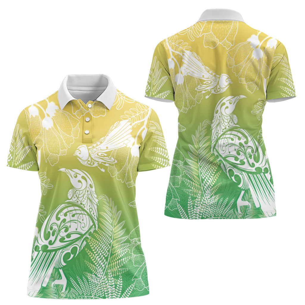 Aotearoa Maori Mahuru Tui With Pikawakawa Women Polo Shirt Spring Time