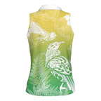 Aotearoa Maori Mahuru Tui With Pikawakawa Women Sleeveless Polo Shirt Spring Time