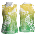 Aotearoa Maori Mahuru Tui With Pikawakawa Women Sleeveless Polo Shirt Spring Time
