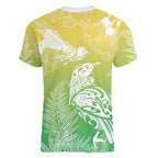Aotearoa Maori Mahuru Tui With Pikawakawa Women V-Neck T-Shirt Spring Time