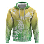 Aotearoa Maori Mahuru Tui With Pikawakawa Zip Hoodie Spring Time
