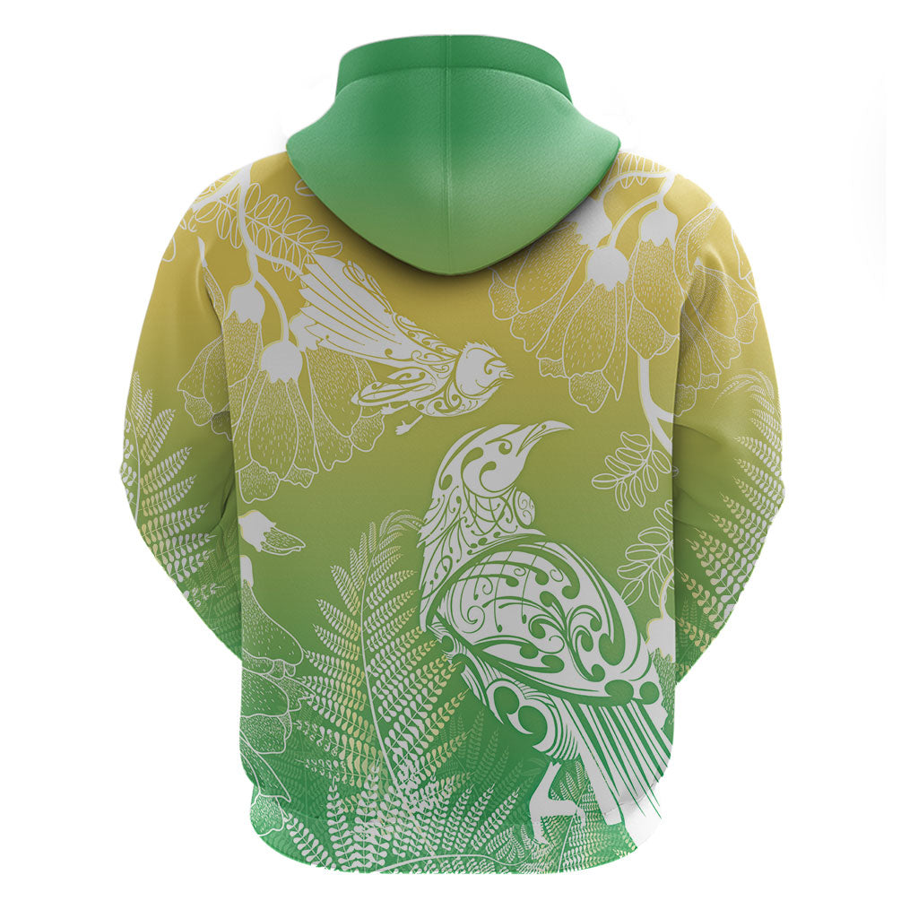 Aotearoa Maori Mahuru Tui With Pikawakawa Zip Hoodie Spring Time