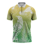 Aotearoa Maori Mahuru Tui With Pikawakawa Zipper Polo Shirt Spring Time