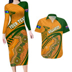 personalised-aussie-wallabies-couples-matching-long-sleeve-bodycon-dress-and-hawaiian-shirt-rugby-world-cup-indigenous