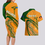 personalised-aussie-wallabies-couples-matching-long-sleeve-bodycon-dress-and-hawaiian-shirt-rugby-world-cup-indigenous