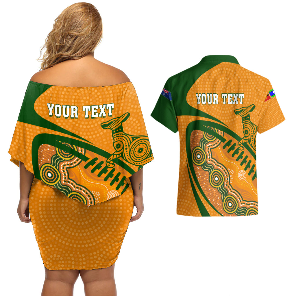 personalised-aussie-wallabies-couples-matching-off-shoulder-short-dress-and-hawaiian-shirt-rugby-world-cup-indigenous