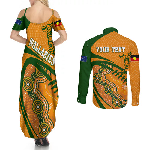 personalised-aussie-wallabies-couples-matching-summer-maxi-dress-and-long-sleeve-button-shirts-rugby-world-cup-indigenous