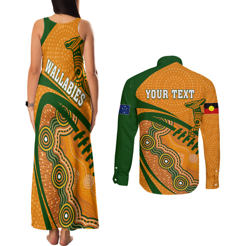 personalised-aussie-wallabies-couples-matching-tank-maxi-dress-and-long-sleeve-button-shirts-rugby-world-cup-indigenous