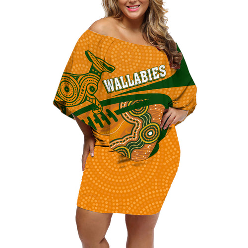 personalised-aussie-wallabies-off-shoulder-short-dress-rugby-world-cup-indigenous