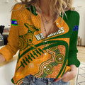 Personalised Aussie Wallabies Women Casual Shirt Rugby World Cup Indigenous LT7