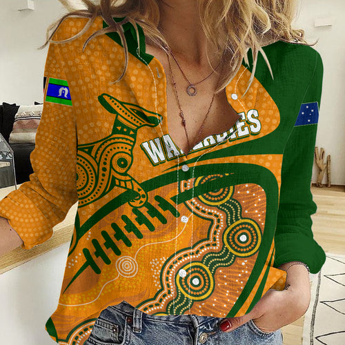 Personalised Aussie Wallabies Women Casual Shirt Rugby World Cup Indigenous LT7