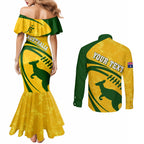 personalised-aussie-wallabies-couples-matching-mermaid-dress-and-long-sleeve-button-shirts-rugby-world-cup-sporty-dynamic