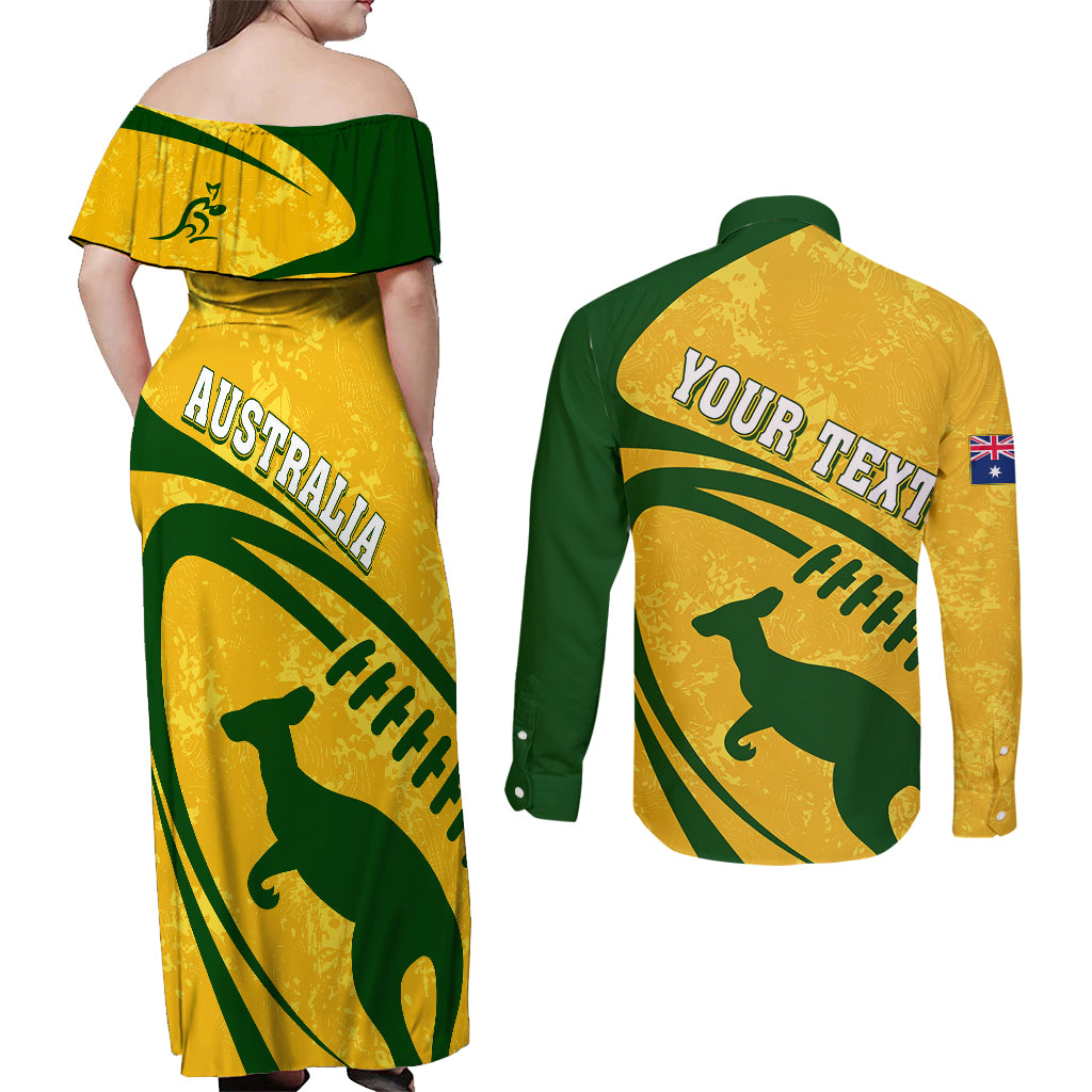 personalised-aussie-wallabies-couples-matching-off-shoulder-maxi-dress-and-long-sleeve-button-shirts-rugby-world-cup-sporty-dynamic