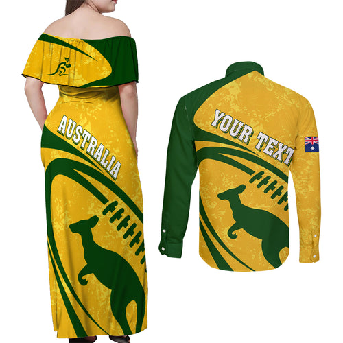 personalised-aussie-wallabies-couples-matching-off-shoulder-maxi-dress-and-long-sleeve-button-shirts-rugby-world-cup-sporty-dynamic